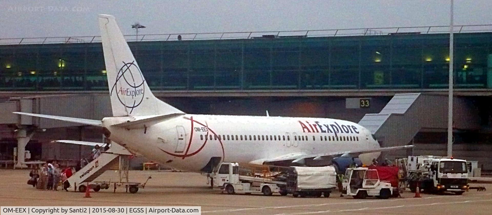 OM-EEX, 1994 Boeing 737-4Q8 C/N 26302, Parked at Stansted Airport (EGSS).