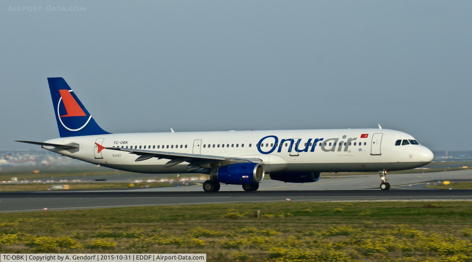 TC-OBK, 1998 Airbus A321-231 C/N 792, Onur Air, is here speeding up on RWY 18 at Frankfurt Rhein/Main(EDDF)