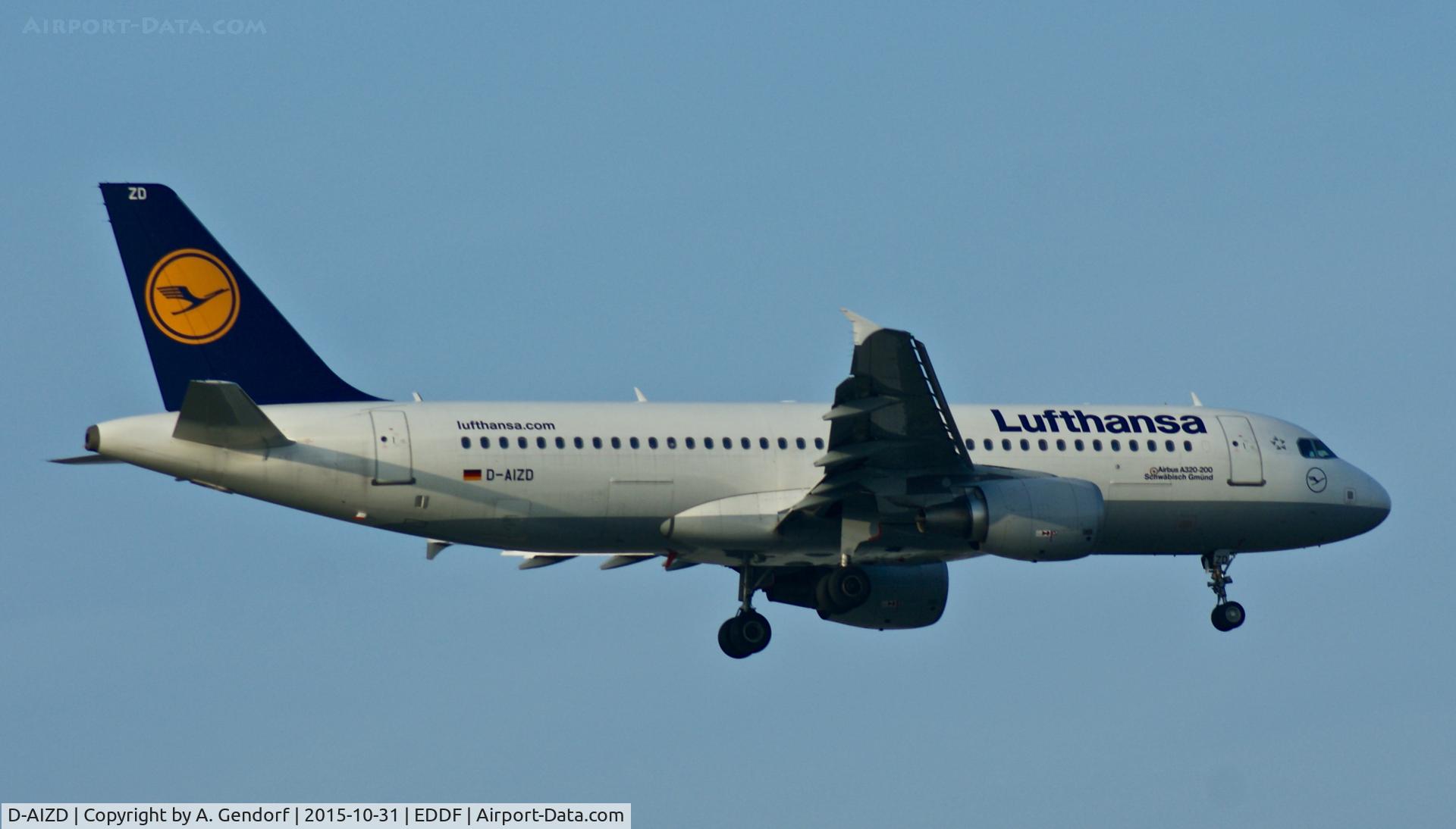 D-AIZD, 2010 Airbus A320-214 C/N 4191, Lufthansa, is here landing at Frankfurt Rhein/Main(EDDF)