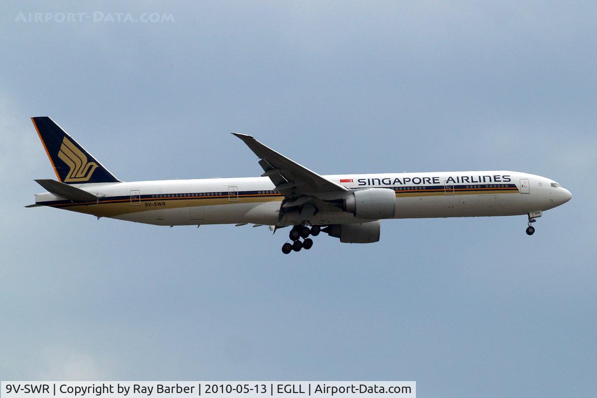 9V-SWR, 2008 Boeing 777-312/ER C/N 34583, Boeing 777-312ER [34583] (Singapore Airlines) Home~G 13/05/2010. On approach 27L.