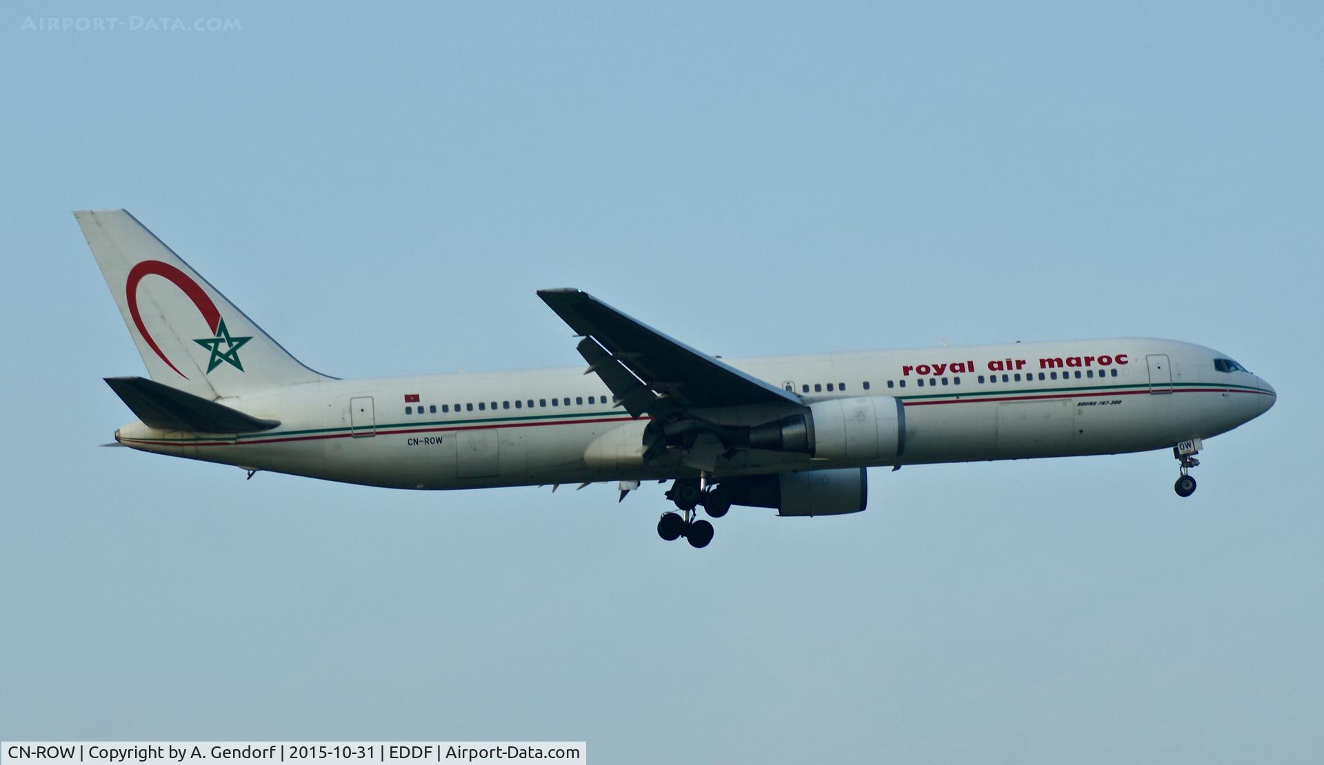 CN-ROW, 1999 Boeing 767-343/ER C/N 30008, Royal Air Maroc, is here on short finals at Frankfurt Rhein/Main(EDDF)