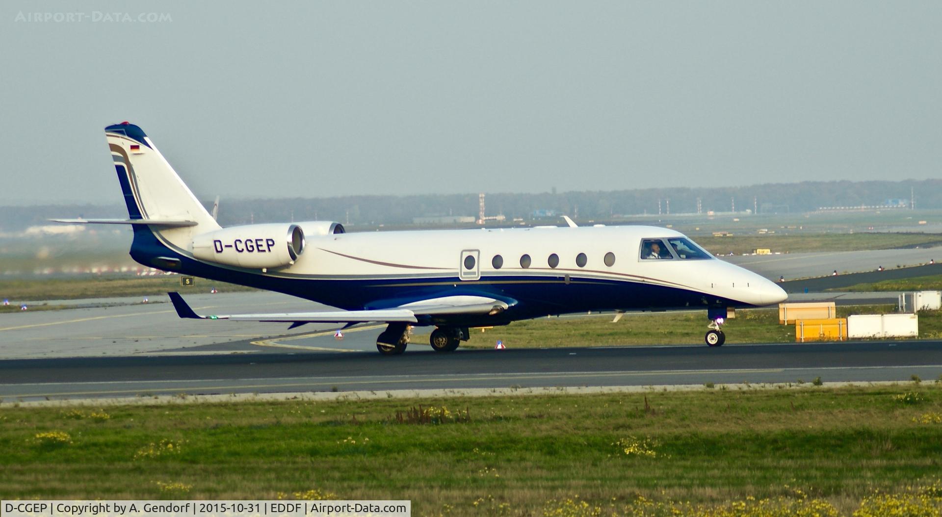 D-CGEP, Gulfstream Aerospace G150 C/N 287, Private (untitled), is here on RWY 18 at Frankfurt Rhein/Main(EDDF)