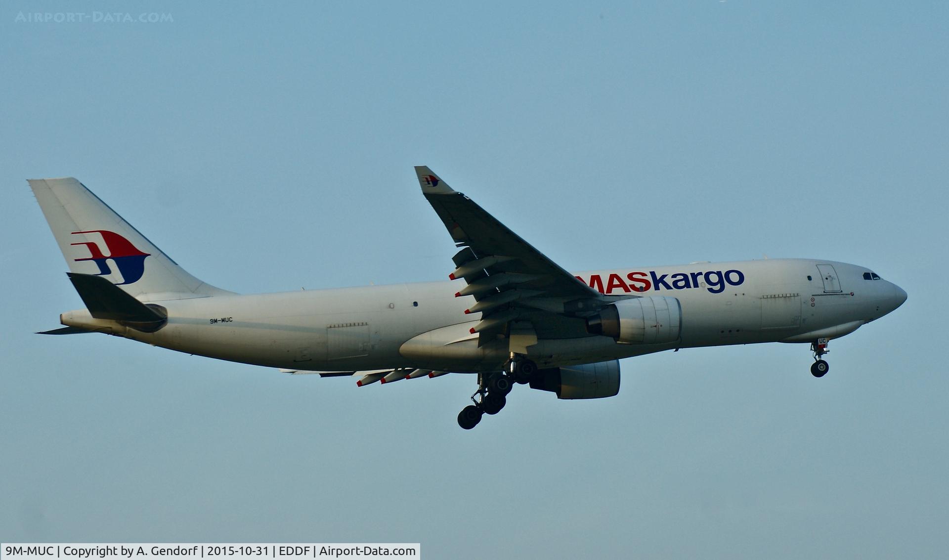 9M-MUC, 2011 Airbus A330-223F C/N 1164, Malaysia Airlines Cargo, is here landing at Frankfurt Rhein/Main(EDDF)