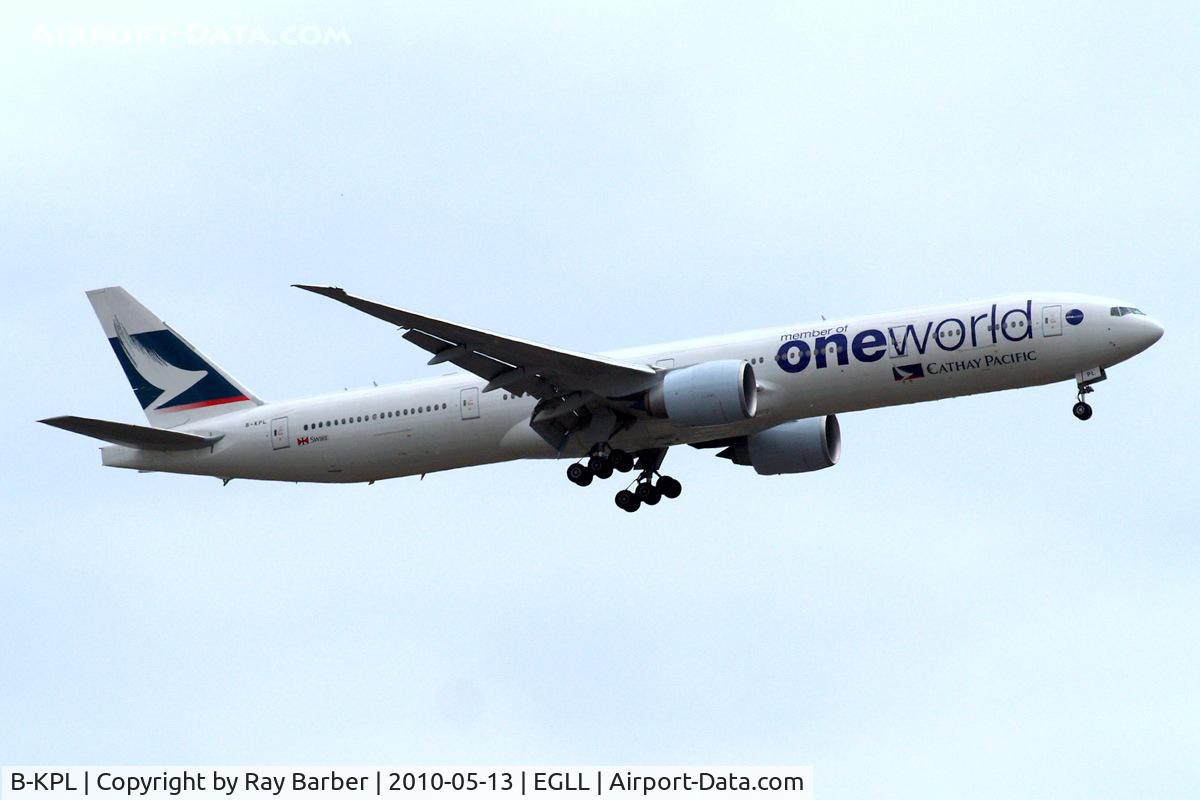 B-KPL, 2009 Boeing 777-367/ER C/N 36161, Boeing 777-367ER [36161] (Cathay Pacific Airways) Home~G 13/05/2010. On approach 27L.