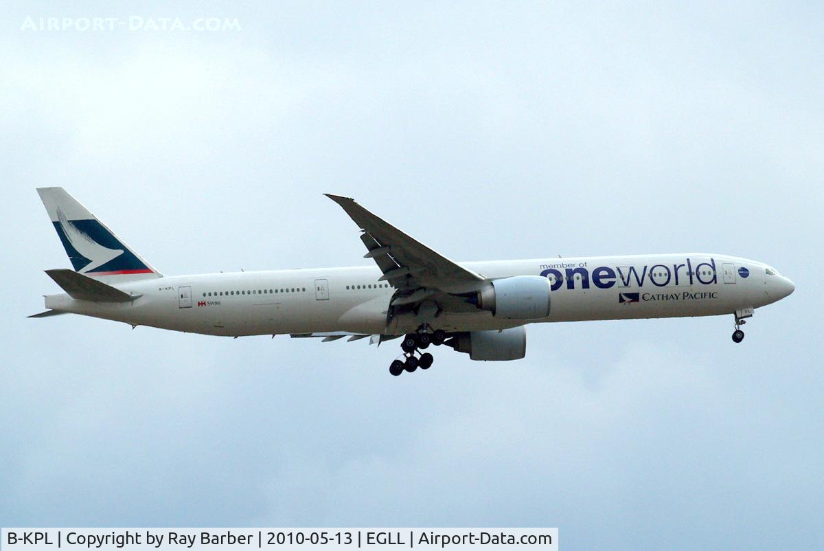 B-KPL, 2009 Boeing 777-367/ER C/N 36161, Boeing 777-367ER [36161] (Cathay Pacific Airways) Home~G 13/05/2010. On approach 27L.