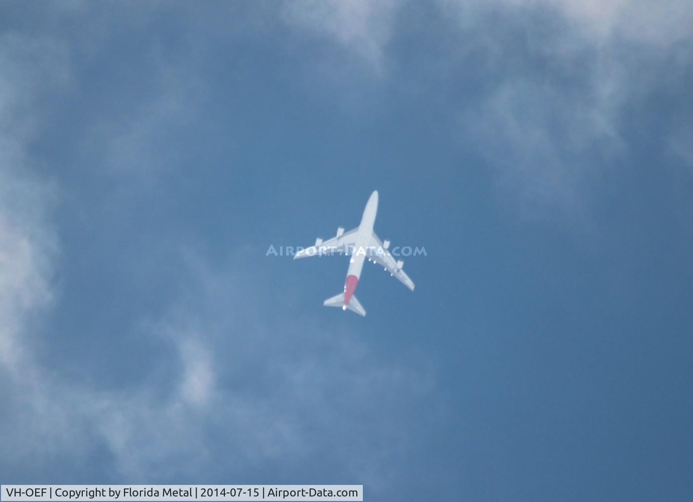 VH-OEF, 2002 Boeing 747-438/ER C/N 32910, Qantas 747-400 flying LAX-JFK at 35,000 ft over Michigan