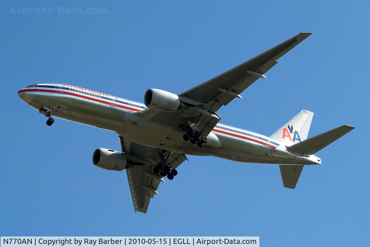 N770AN, 1999 Boeing 777-223 C/N 29578, Boeing 777-223ER [29578] (American Airlines) Home~G 15/05/2010. On approach 27R.