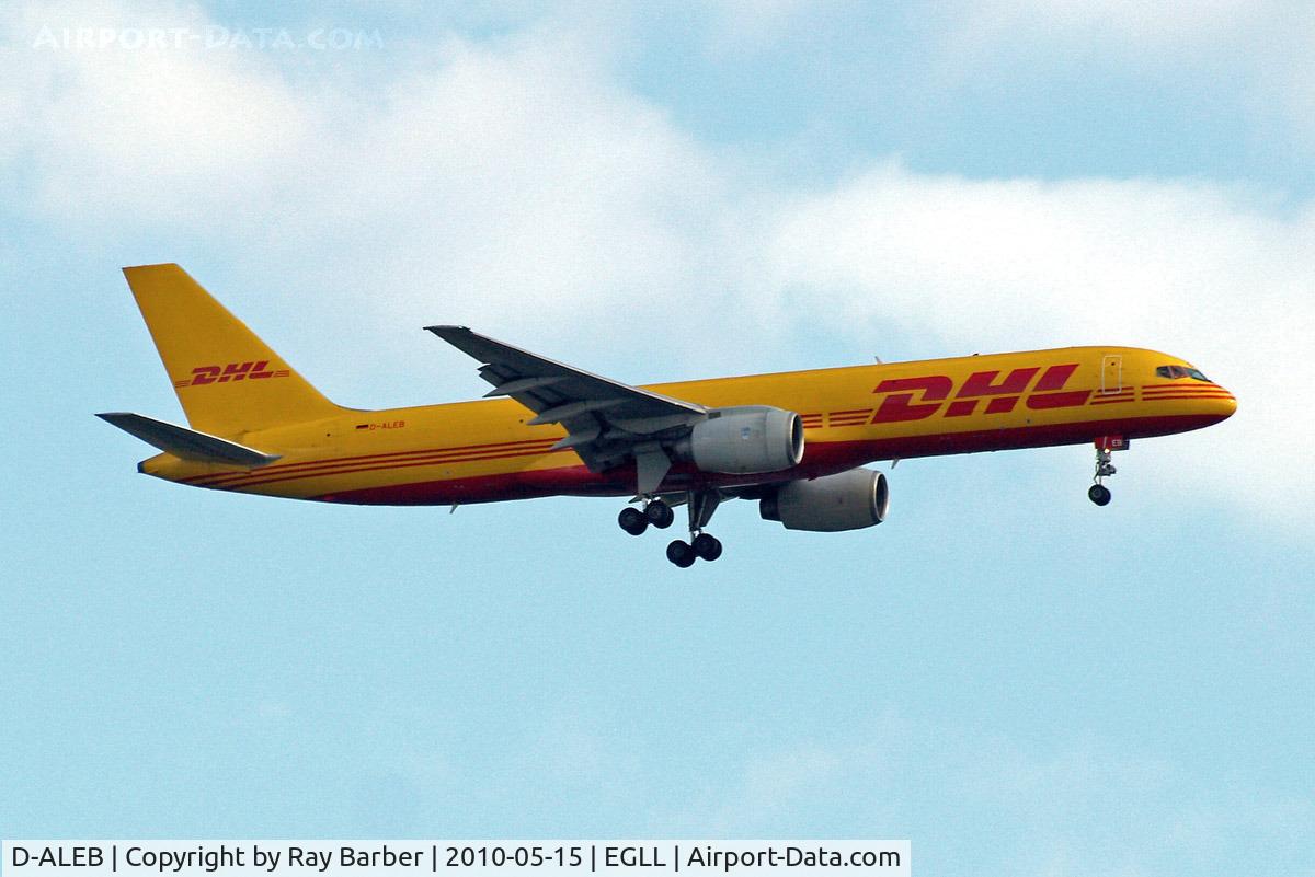 D-ALEB, 1982 Boeing 757-236/SF C/N 22173, Boeing 757-236F [22173] (DHL) Home~G 15/05/2010. On approach 27L.