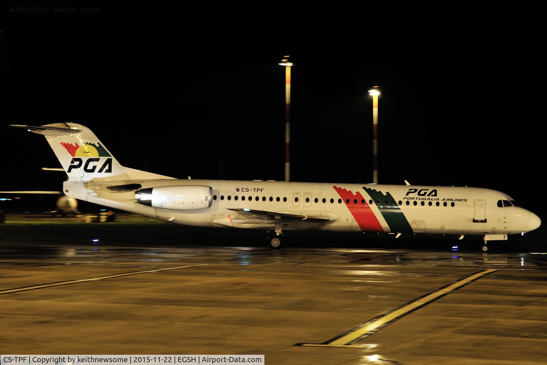 CS-TPF, 1999 Fokker 100 (F-28-0100) C/N 11258, Late arrival !