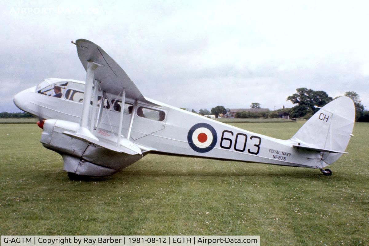 G-AGTM, 1944 De Havilland DH-89A Dominie/Dragon Rapide C/N 6746, De Havilland DH.89A Dragon Rapide [6746] Old Warden~G 12/07/1981. From a slide. Wearing former marks of NF875