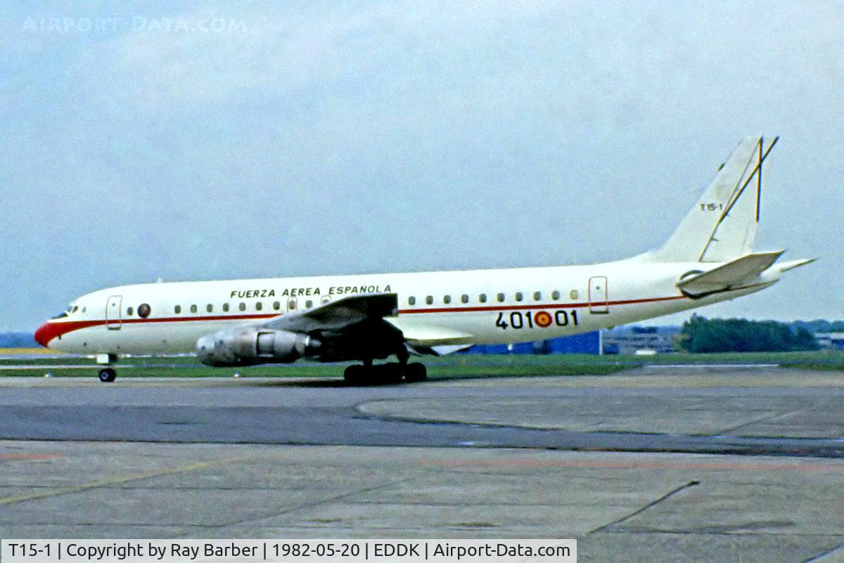 T15-1, 1966 Douglas DC-8-52 C/N 45814, Douglas DC-8-52 [45814] (Spanish Air Force) Cologne-Koln Bonn~D 20/05/1982. From a slide.