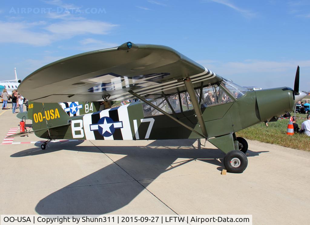 OO-USA, 1954 Piper L-21B Super Cub (PA-18-135) C/N 18-3824, Exhibited during FNI Airshow 2015