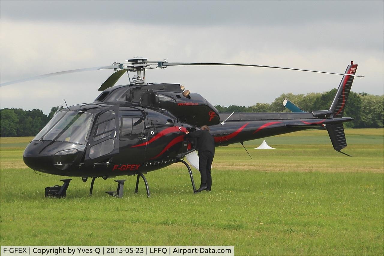 F-GFEX, Eurocopter AS-355F-1 Ecureuil 2 C/N 5217, Eurocopter AS-355F-1, Static display, La Ferté-Alais airfield (LFFQ) Airshow 2015