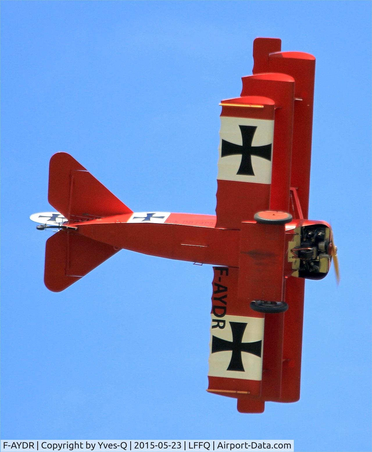 F-AYDR, 2011 Fokker Dr.1 Triplane Replica C/N 11178, Fokker Dr.1 Triplane Replica, On display, La Ferté-Alais airfield (LFFQ) Airshow 2015