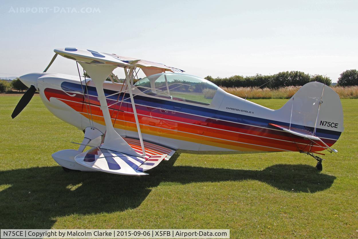 N75CE, 1991 Christen Eagle II C/N GA0032, Christen Eagle II, a resident at Fishburn Airfield, September 6th 2015.