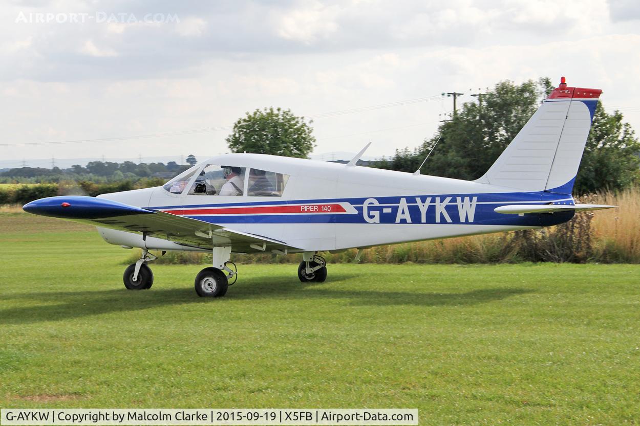 G-AYKW, 1970 Piper PA-28-140 Cherokee C/N 28-26931, Piper PA-28-140 Cherokee, resident at Fishburn Airfield, September 19th 2015.