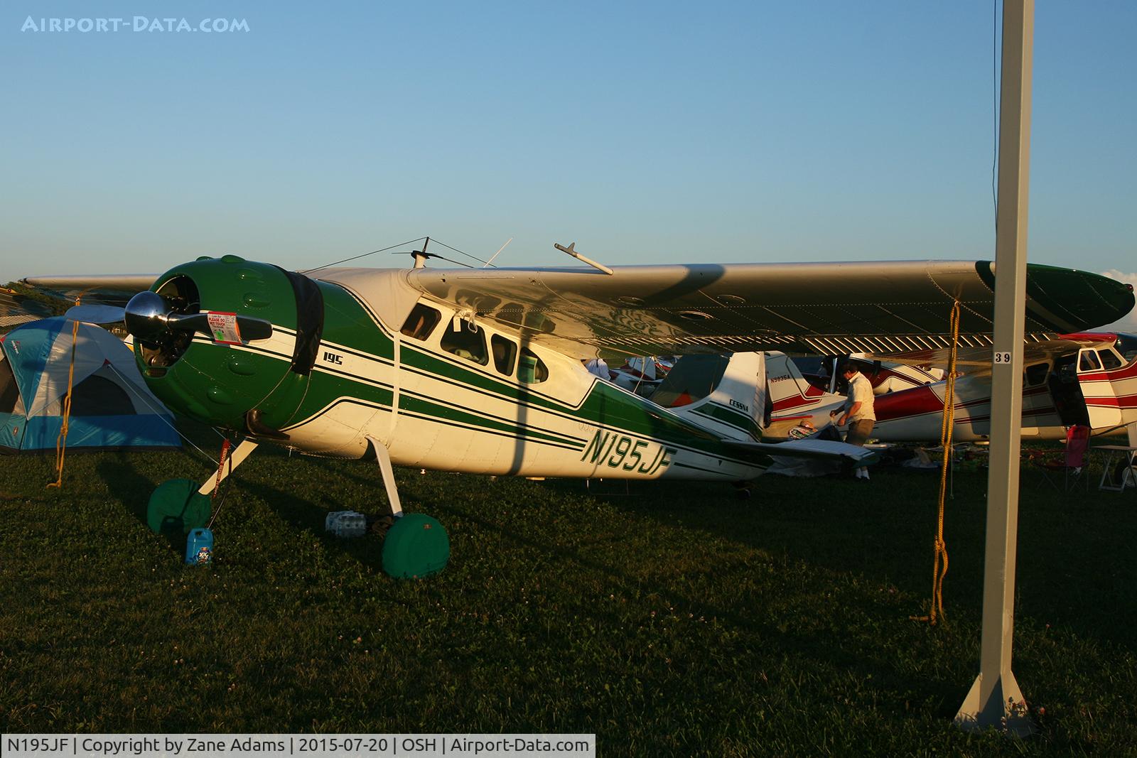 N195JF, 1950 Cessna 195A C/N 7576, 2015 EAA AirVenture - Oshkosh Wisconsin