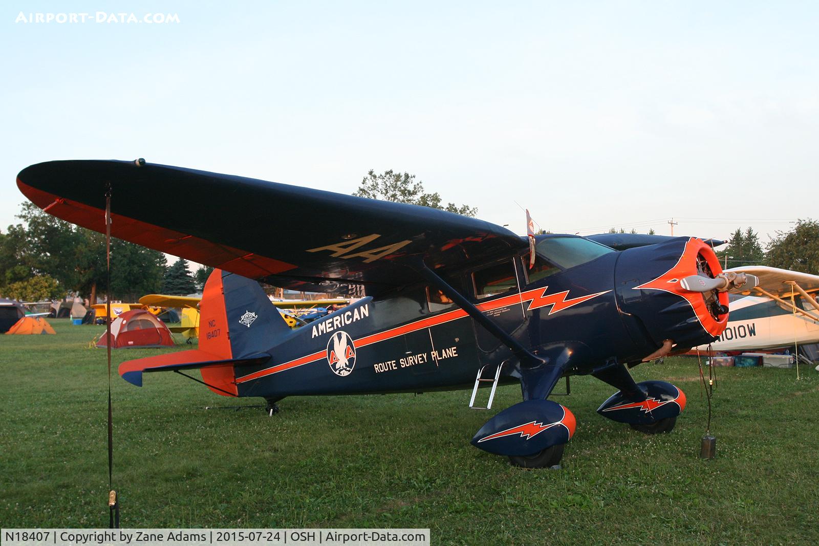 N18407, 1937 Stinson SR-9C Reliant C/N 5313, 2015 EAA AirVenture - Oshkosh Wisconsin