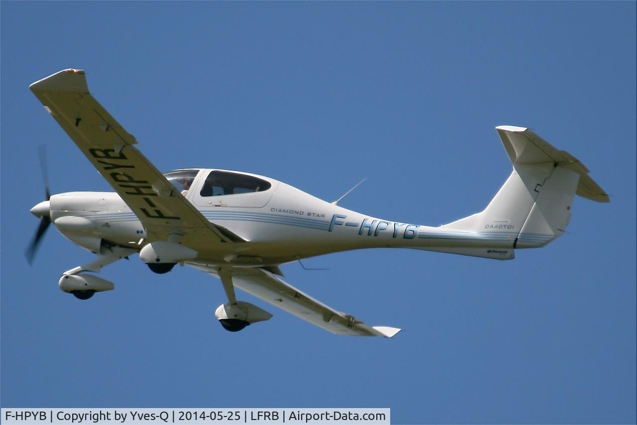 F-HPYB, 2012 Diamond DA-40 Diamond Star Diamond Star C/N DA-289, Diamond DA-40 Diamond Star, Take off rwy 25L, Brest-Bretagne airport (LFRB-BES)