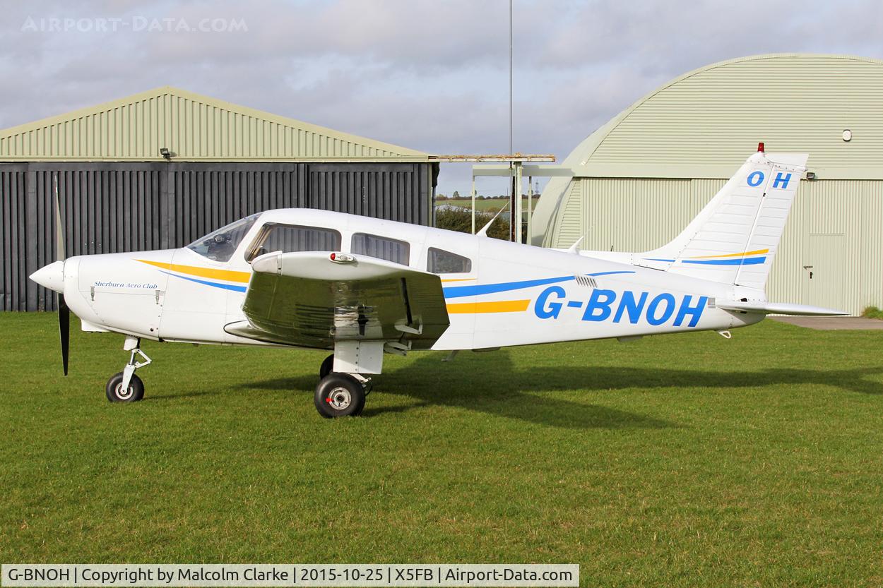 G-BNOH, 1987 Piper PA-28-161 Cherokee Warrior II C/N 2816016, Piper PA-28-161 Cherokee Warrior II at Fishburn Airfield, October 25th 2015.