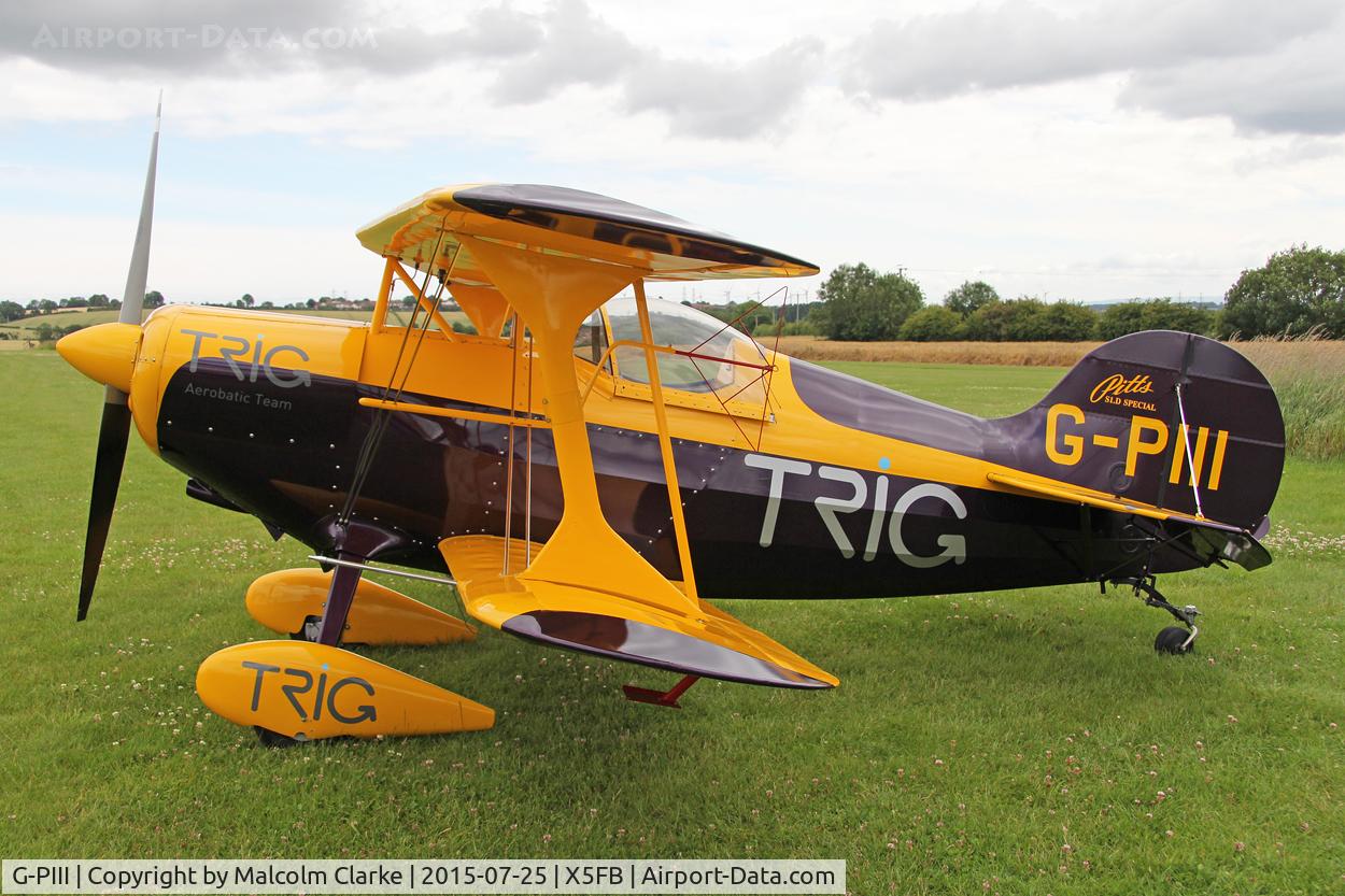 G-PIII, 1981 Pitts S-1D Special C/N PFA 009-10156, Pitts S-1D Special G-PIII of the Trig Aerobatic Team, refueled and awaiting to perform at the 2015 Sunderland Air Show. Fishburn Airfield, July 25th 2015.