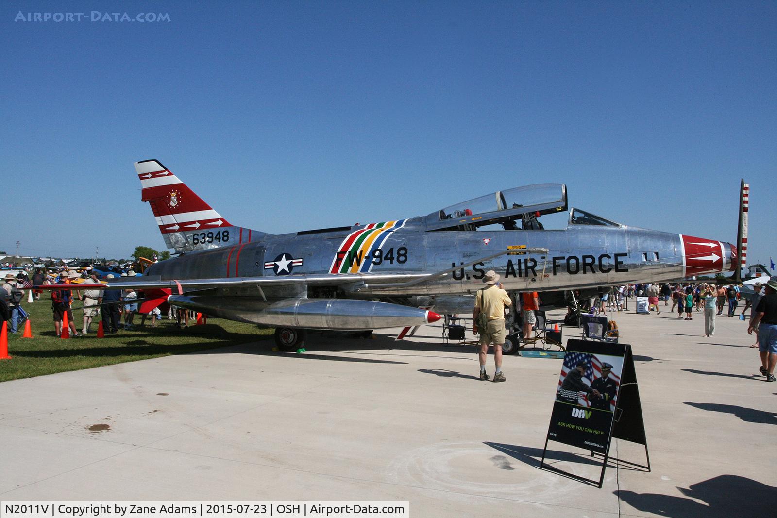 N2011V, 1958 North American F-100F Super Sabre C/N 243-224, EAA AirVenture 2015 - Oshkosh Wisconsin