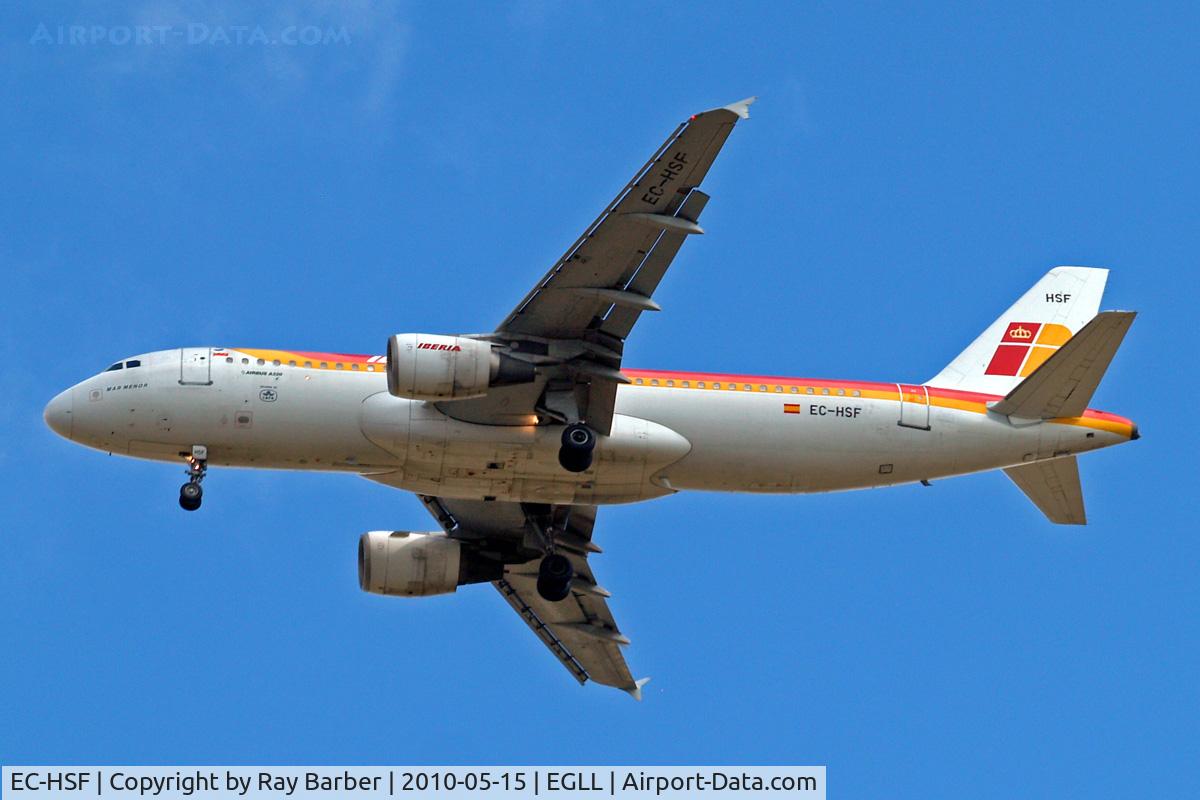 EC-HSF, 2000 Airbus A320-214 C/N 1255, Airbus A320-214 [1255] (Iberia) Home~G 15/05/2010. On approach 27R.