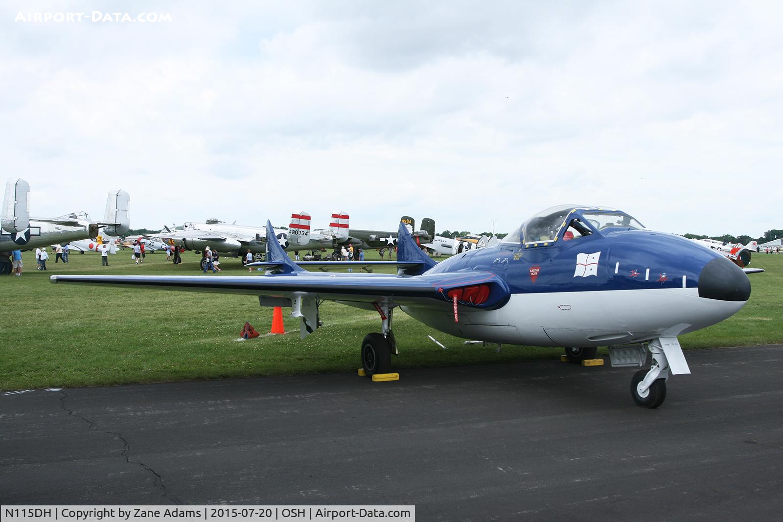 N115DH, 1956 De Havilland (F+W Emmen) Vampire T.55 (DH-115) C/N 866, 2015 EAA AirVenture - Oshkosh, Wisconsin