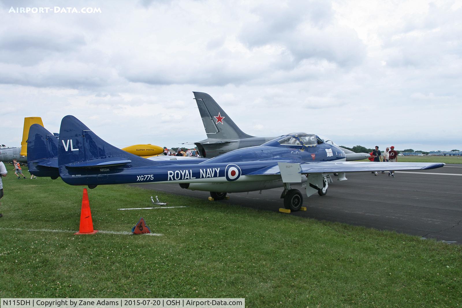 N115DH, 1956 De Havilland (F+W Emmen) Vampire T.55 (DH-115) C/N 866, 2015 EAA AirVenture - Oshkosh, Wisconsin