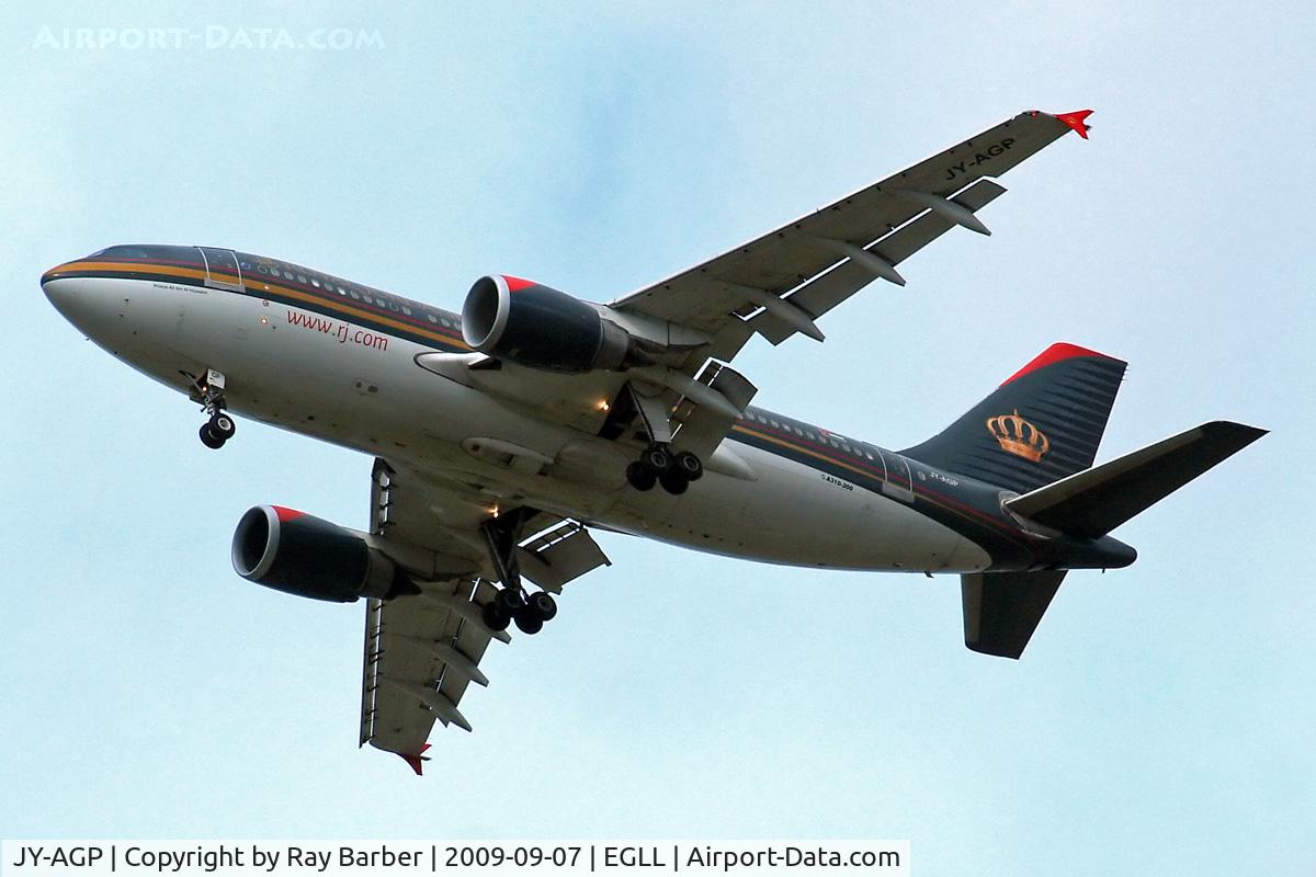 JY-AGP, 1986 Airbus A310-304 C/N 416, Airbus A310-304 [416] (Royal Jordanian Airlines) Home~G 07/09/2009. On approach 27R.