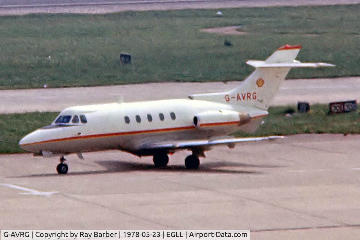 G-AVRG, 1967 Hawker Siddeley HS.125 Series 3B/RA C/N 25144, Hawker-Siddeley 125/3B-RA [25144] (Shell Aircraft Ltd) Heathrow~G 23/05/1978