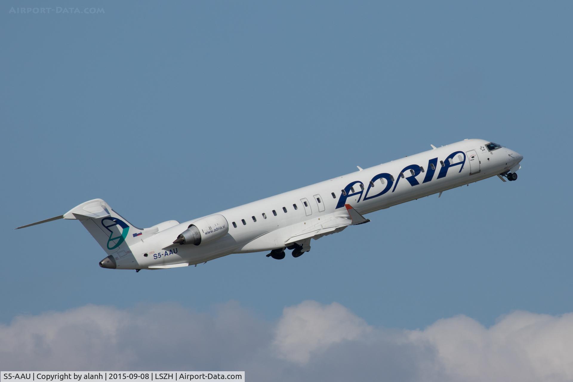 S5-AAU, 2012 Bombardier CRJ-900 (CL-600-2D24) C/N 15283, Departing Zurich