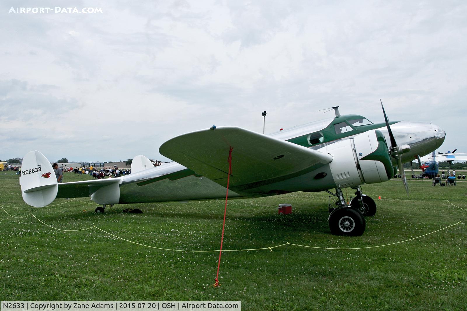 N2633, 1940 Lockheed 12A Electra Junior C/N 1281, 2015 EAA AirVenture - Oshkosh, Wisconsin