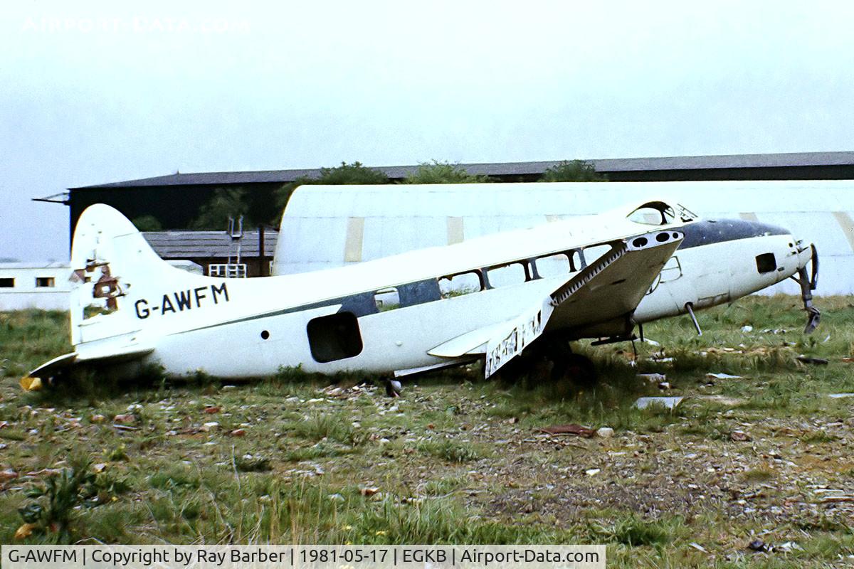 G-AWFM, 1947 De Havilland DH-104 Dove 6 C/N 04079, De Havilland DH.104 Dove 6 [04079] Biggin Hill~G 17/05/1981. From a slide.