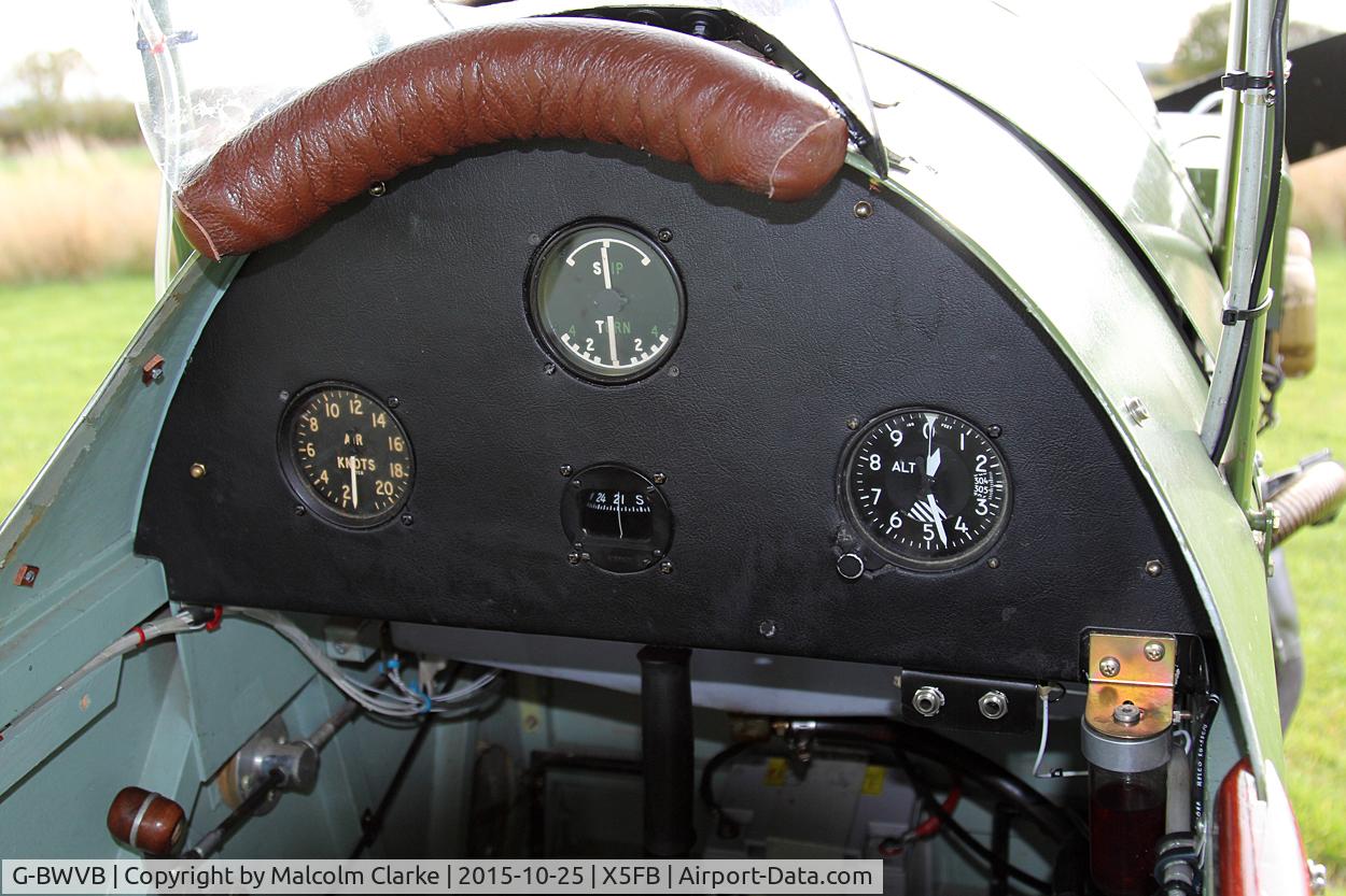 G-BWVB, 1997 Pietenpol Air Camper C/N PFA 047-11777, Pietenpol Air Camper, a view of the front cockpit. Fishburn Airfield, October 25th 2015.
