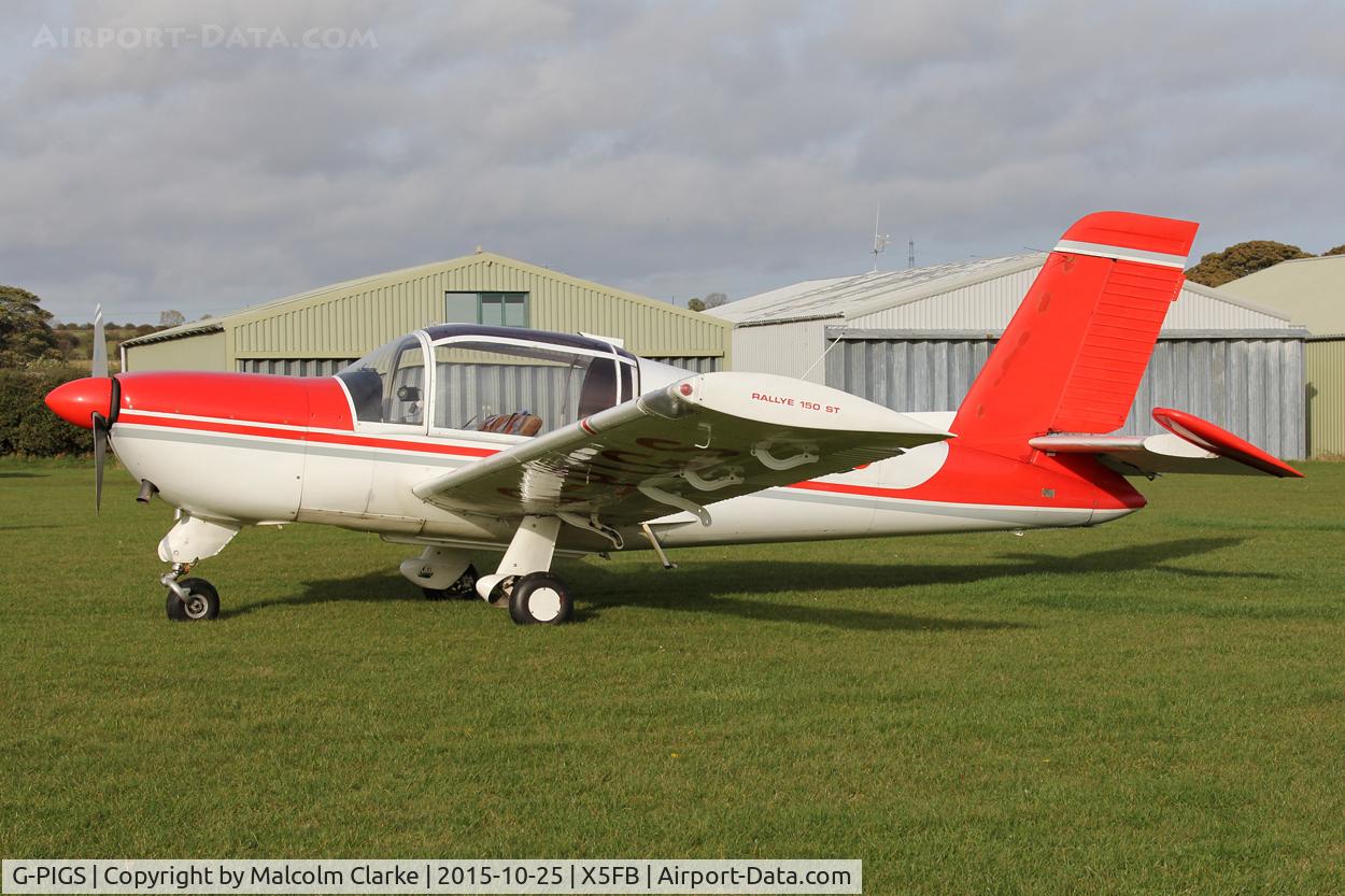 G-PIGS, 1976 Socata Rallye 150ST C/N 2696, Socata Rallye 150ST at Fishburn Airfield, October 25th 2015.