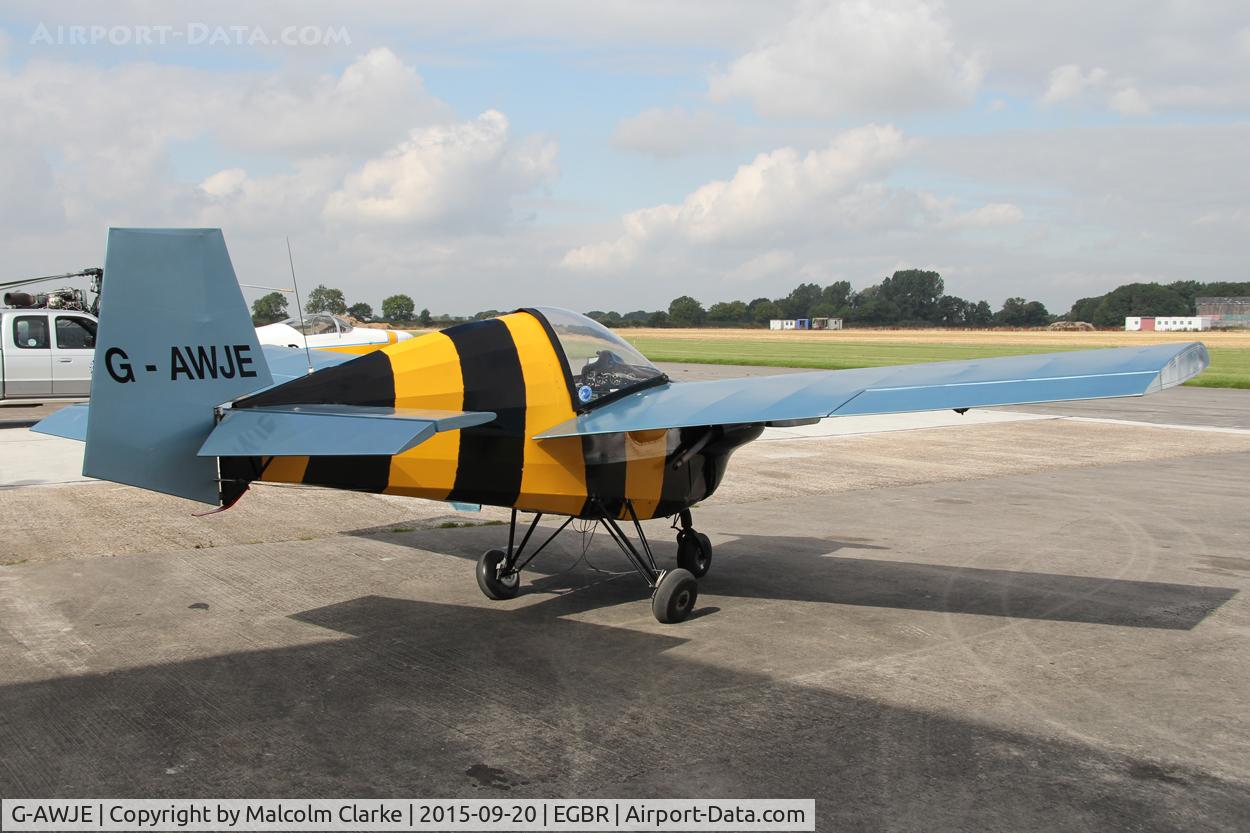 G-AWJE, 1968 Tipsy T-66 Nipper Mk 3 C/N S121, Tipsy T-66 Nipper 3 at The Real Aeroplane Company's Helicopter Fly-In, Breighton Airfield, September 20th 2015.