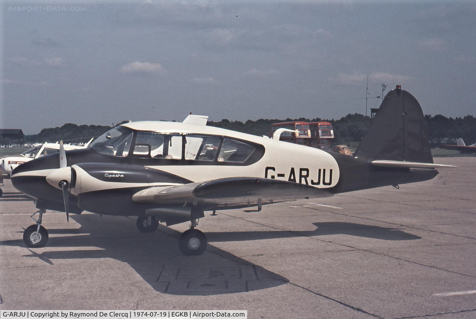 G-ARJU, 1961 Piper PA-23-160 Apache Apache C/N 23-1984, Biggin Hill 1974.