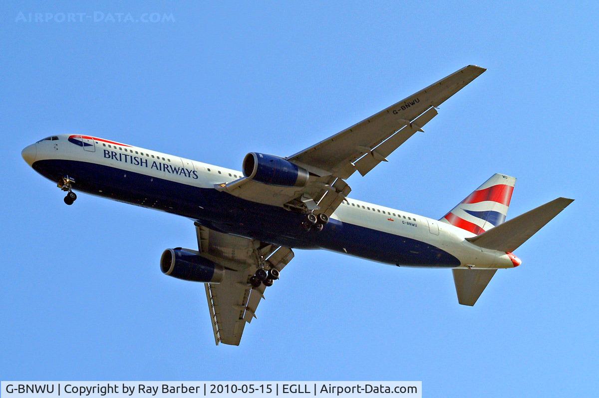 G-BNWU, 1993 Boeing 767-336 C/N 25829, Boeing 767-336ER [25829] (British Airways) Home~G 15/05/2010. On approach 27R.