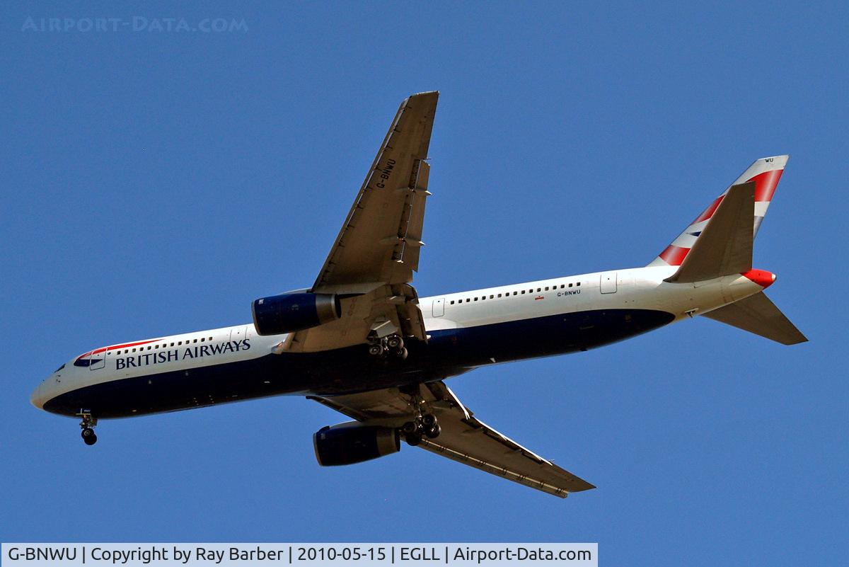 G-BNWU, 1993 Boeing 767-336 C/N 25829, Boeing 767-336ER [25829] (British Airways) Home~G 15/05/2010. On approach 27R.