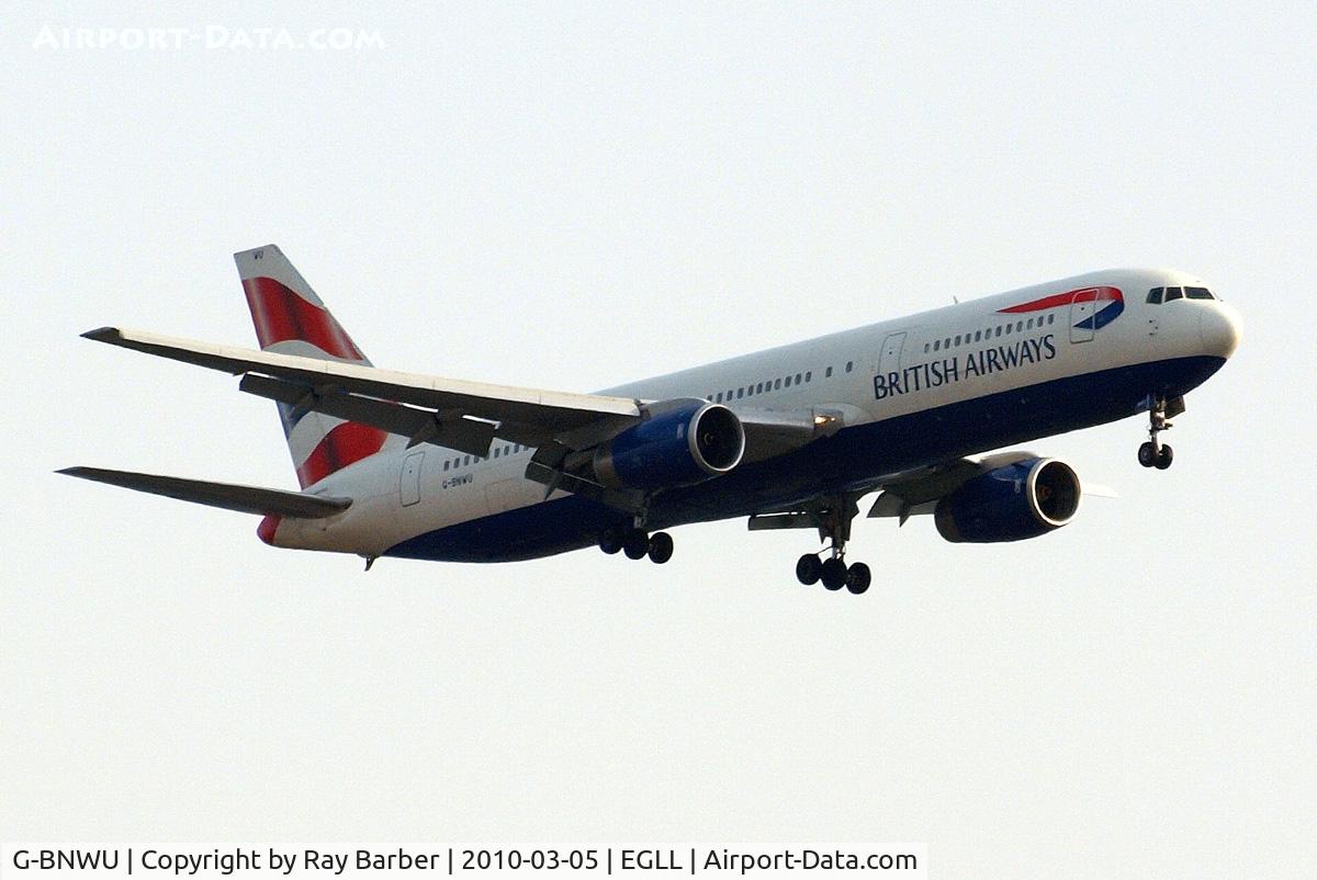 G-BNWU, 1993 Boeing 767-336 C/N 25829, Boeing 767-336ER [25829] (British Airways) Home~G 05/03/2010. On approach 27L.
