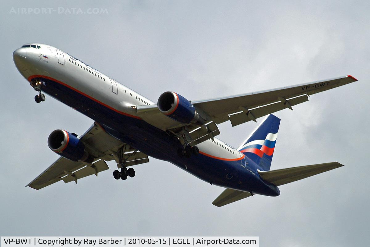 VP-BWT, 1999 Boeing 767-38A C/N 29617, Boeing 767-38AER [29617] (Aeroflot Russian Airlines) Home~G 15/05/2010. On approach 27R.