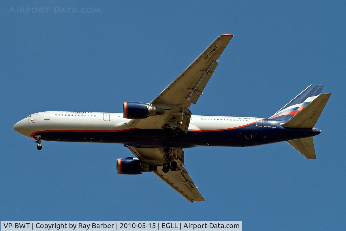 VP-BWT, 1999 Boeing 767-38A C/N 29617, Boeing 767-38AER [29617] (Aeroflot Russian Airlines) Home~G 15/05/2010. On approach 27R.