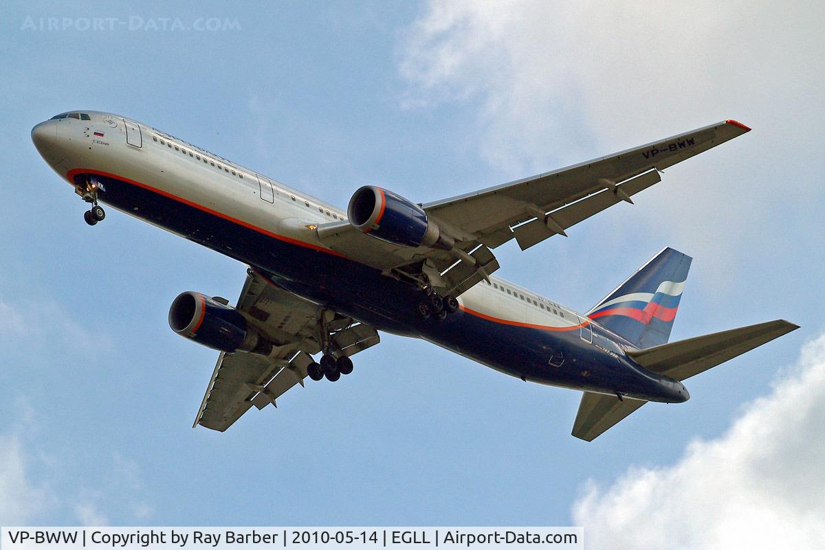 VP-BWW, 1996 Boeing 767-306/ER C/N 27959, Boeing 767-306ER [27959] (Aeroflot Russian Airlines) Home~G 14/05/2010. On approach 27R.
