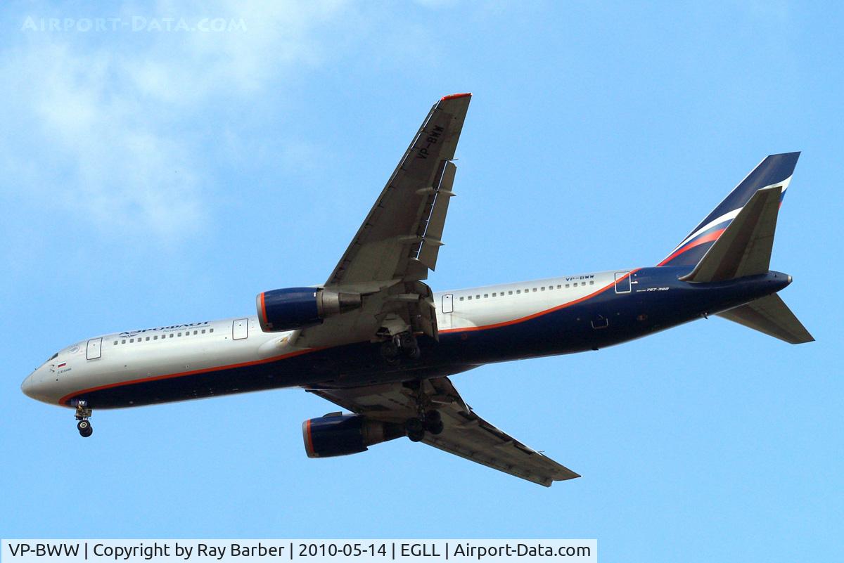 VP-BWW, 1996 Boeing 767-306/ER C/N 27959, Boeing 767-306ER [27959] (Aeroflot Russian Airlines) Home~G 14/05/2010. On approach 27R.