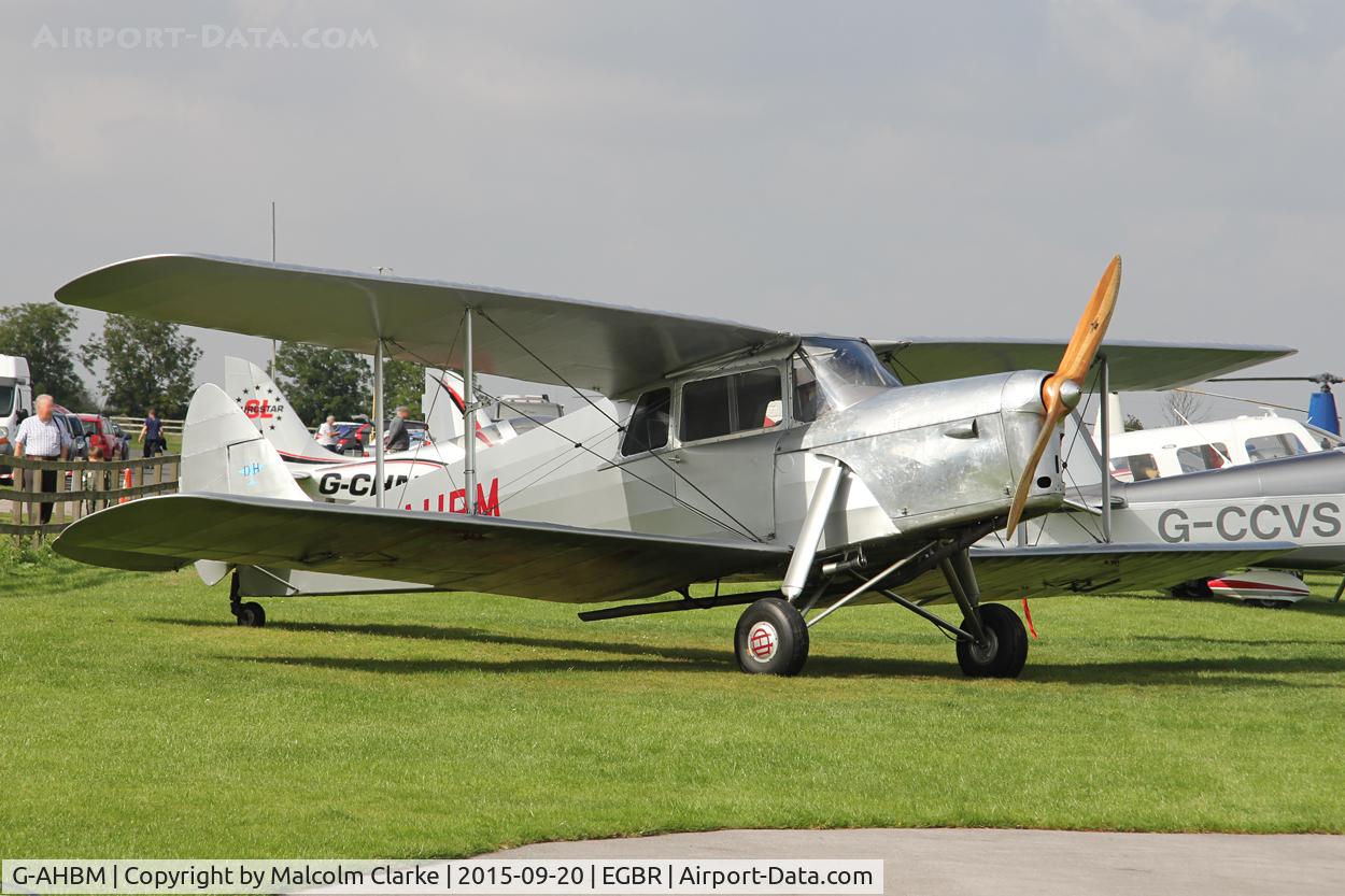 G-AHBM, 1935 De Havilland DH.87B Hornet Moth C/N 8126, De Havilland DH-87B Hornet Moth at The Real Aeroplane Club's Helicopter Fly-In, Breighton Airfield, September 20th 2015.