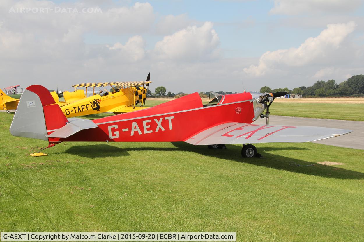 G-AEXT, 1937 Dart Kitten II C/N 123, Dart Kitten II at The Real Aeroplane Club's Helicopter Fly-In, Breighton Airfield, September 20th 2015.