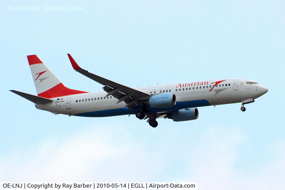OE-LNJ, 1998 Boeing 737-8Z9 C/N 28177, Boeing 737-8Z9 [28177] (Austrian Airlines) Home~G 14/05/2010. On approach 27L.