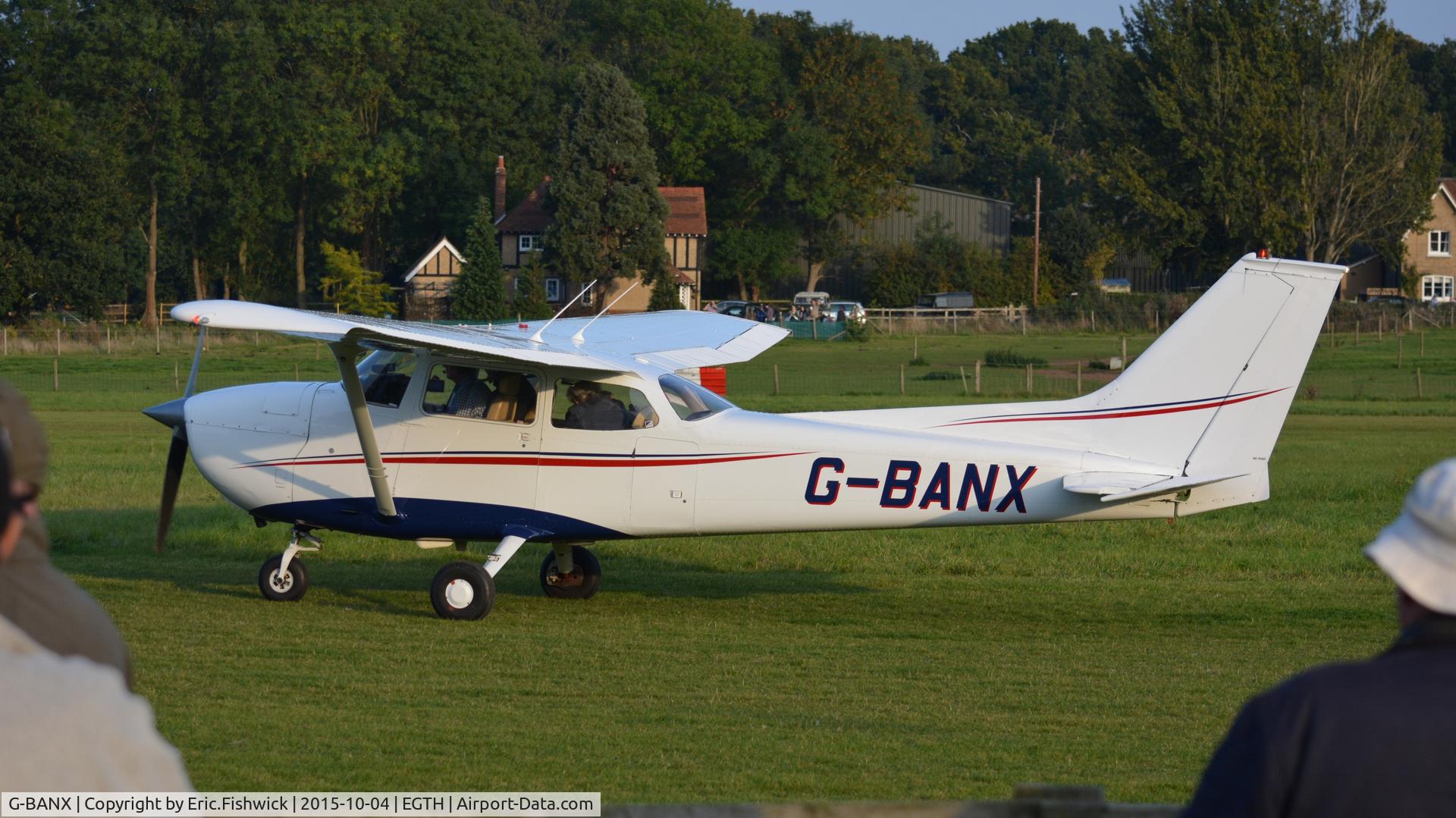 G-BANX, 1973 Reims F172M Skyhawk Skyhawk C/N 0941, 1. G-BANX preparing to depart The Shuttleworth 'Uncovered' Airshow (Finale,) Oct. 2015.