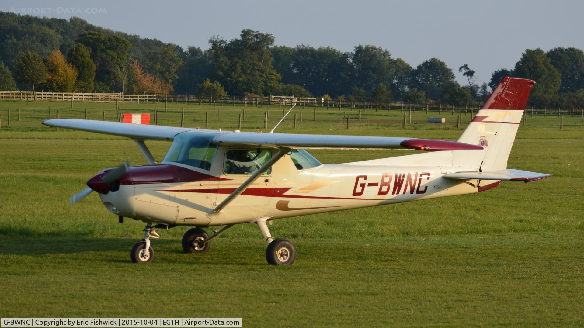 G-BWNC, 1980 Cessna 152 C/N 152-84415, 3. G-BWNC preparing to depart The Shuttleworth 'Uncovered' Airshow (Finale,) Oct. 2015.